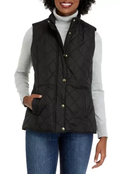 Hot Sale 🧨 Kim Rogers® 👩 Women's Solid Quilted Vest 🌟 -Kim Rogers® Shop Belk 853