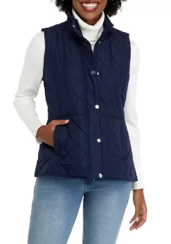 Hot Sale 🧨 Kim Rogers® 👩 Women's Solid Quilted Vest 🌟 -Kim Rogers® Shop Belk 854