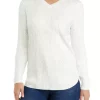 Best reviews of 💯 Kim Rogers® 👩 Women's Long Sleeve Cable V-Neck Sweater 🎁 -Kim Rogers® Shop Belk 855