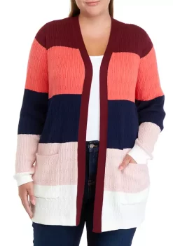 Buy 😀 Kim Rogers® Plus Size Long Sleeve Cable Knit Cardigan 🧨 -Kim Rogers® Shop Belk 901