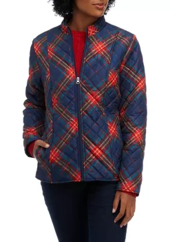Buy ⭐ Kim Rogers® 👩 Women's Quilted Printed Jacket 👏 -Kim Rogers® Shop Belk 916