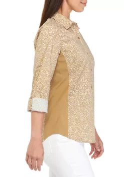 Promo 👍 Kim Rogers® 👩 Women's Roll Tab Knit to Fit 👕 Shirt 😀 -Kim Rogers® Shop Belk 919