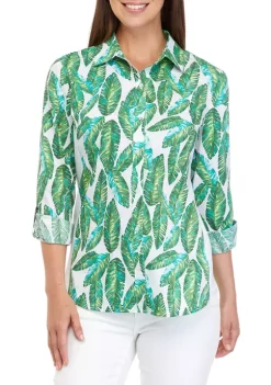 Promo 👍 Kim Rogers® 👩 Women's Roll Tab Knit to Fit 👕 Shirt 😀 -Kim Rogers® Shop Belk 920