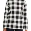 Buy 🎁 Kim Rogers® 👩 Women's Long Sleeve Mock Neck Plaid Top ⭐
