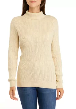 Cheapest 👏 Kim Rogers® 👩 Women's Long Sleeve Cable Knit Sweater 🤩